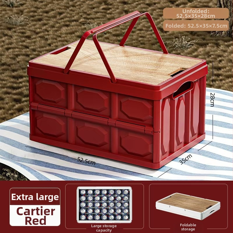 Višenamjenska sklopiva kutija za pohranu s poklopcem, prenosiva, kapaciteta 40–50 L, od PP plastike, 100% novi materijal, pogodna za dom, automobil i vanjsku upotrebu.