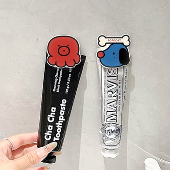 Поставка за паста за зъби и крем за лице със щипка, стенен монтаж без пробиване, Qingyue, подходяща за тийнейджъри