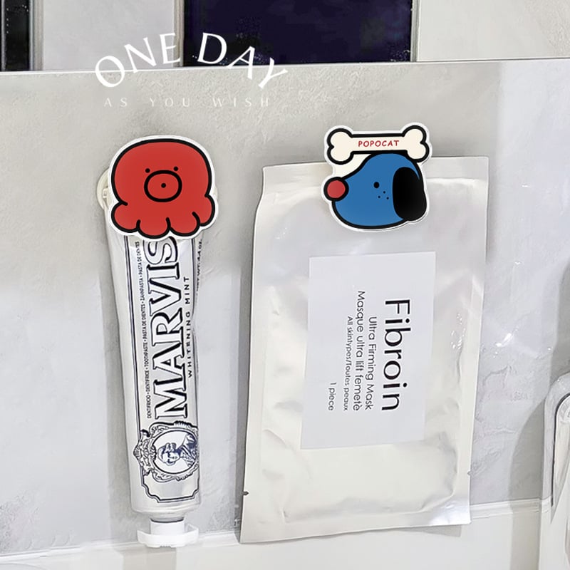 Поставка за паста за зъби и крем за лице със щипка, стенен монтаж без пробиване, Qingyue, подходяща за тийнейджъри