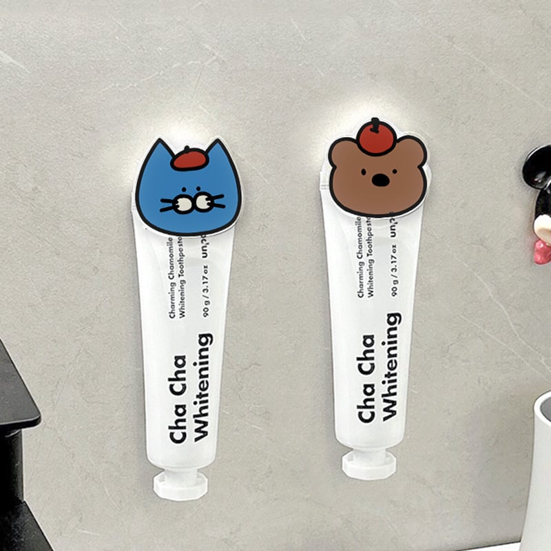 Поставка за паста за зъби и крем за лице със щипка, стенен монтаж без пробиване, Qingyue, подходяща за тийнейджъри