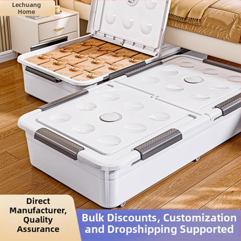 Kutija za skladištenje ispod kreveta s ladicom i kotačićima, PP plastika, kapacitet 100–150 L, model 5036, otporna na prašinu i vlagu