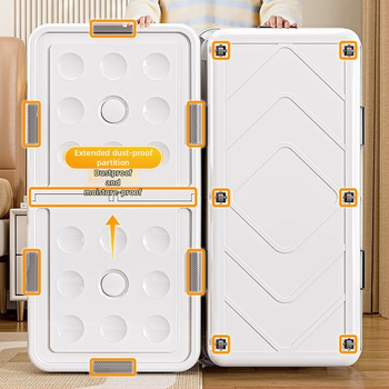 Kutija za skladištenje ispod kreveta s ladicom i kotačićima, PP plastika, kapacitet 100–150 L, model 5036, otporna na prašinu i vlagu