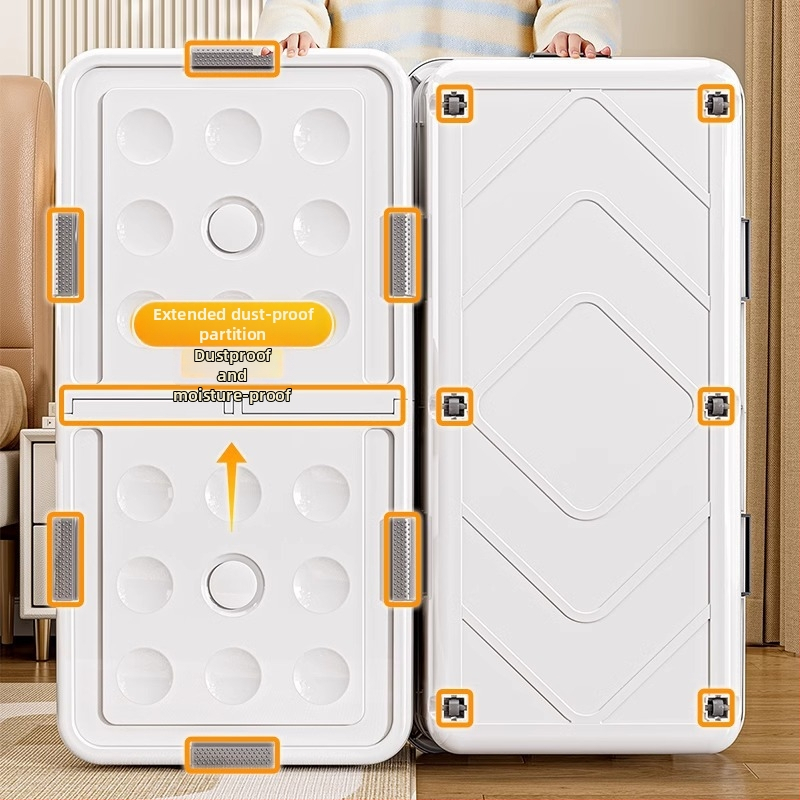 Kutija za skladištenje ispod kreveta s ladicom i kotačićima, PP plastika, kapacitet 100–150 L, model 5036, otporna na prašinu i vlagu