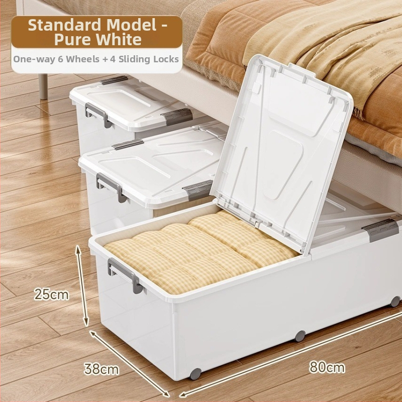 Kutija za skladištenje ispod kreveta s ladicom i kotačićima, PP plastika, kapacitet 100–150 L, model 5036, otporna na prašinu i vlagu