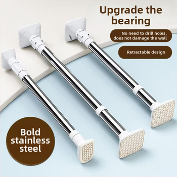 Teleskopická vešiak na sušenie bielizne z nehrdzavejúcej ocele, bez vŕtania, na balkón, nastaviteľná, moderný minimalistický štýl