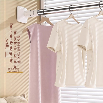 Teleskopická vešiak na sušenie bielizne z nehrdzavejúcej ocele, bez vŕtania, na balkón, nastaviteľná, moderný minimalistický štýl