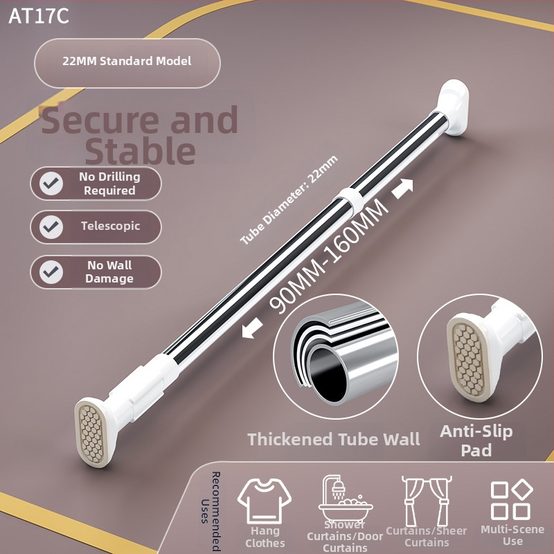 Teleskopická vešiak na sušenie bielizne z nehrdzavejúcej ocele, bez vŕtania, na balkón, nastaviteľná, moderný minimalistický štýl