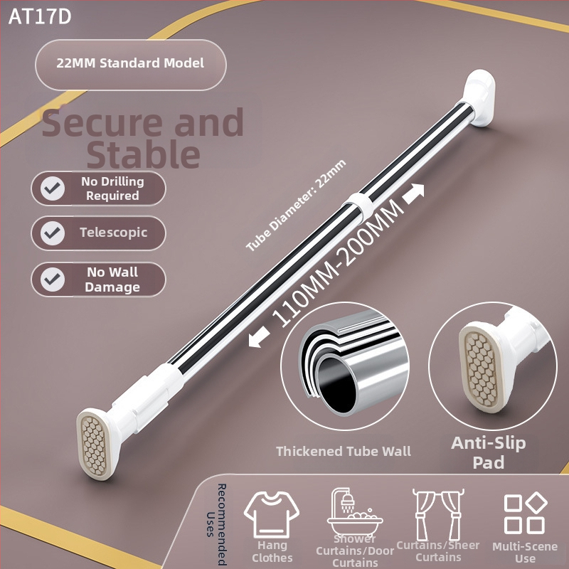Teleskopická vešiak na sušenie bielizne z nehrdzavejúcej ocele, bez vŕtania, na balkón, nastaviteľná, moderný minimalistický štýl