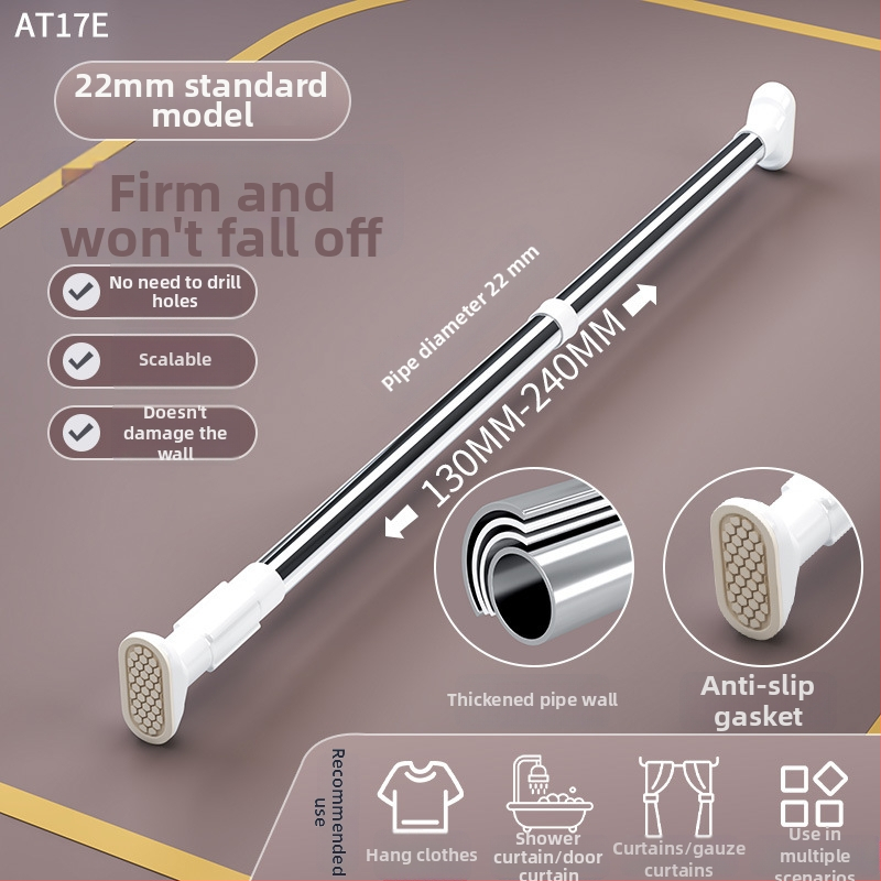 Teleskopická vešiak na sušenie bielizne z nehrdzavejúcej ocele, bez vŕtania, na balkón, nastaviteľná, moderný minimalistický štýl