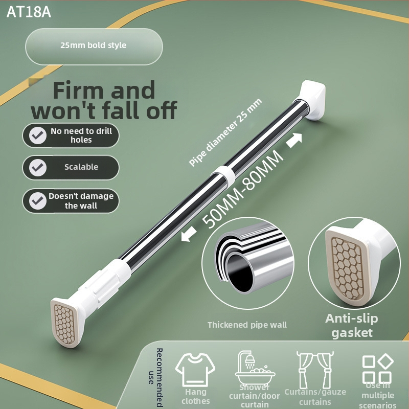 Teleskopická vešiak na sušenie bielizne z nehrdzavejúcej ocele, bez vŕtania, na balkón, nastaviteľná, moderný minimalistický štýl