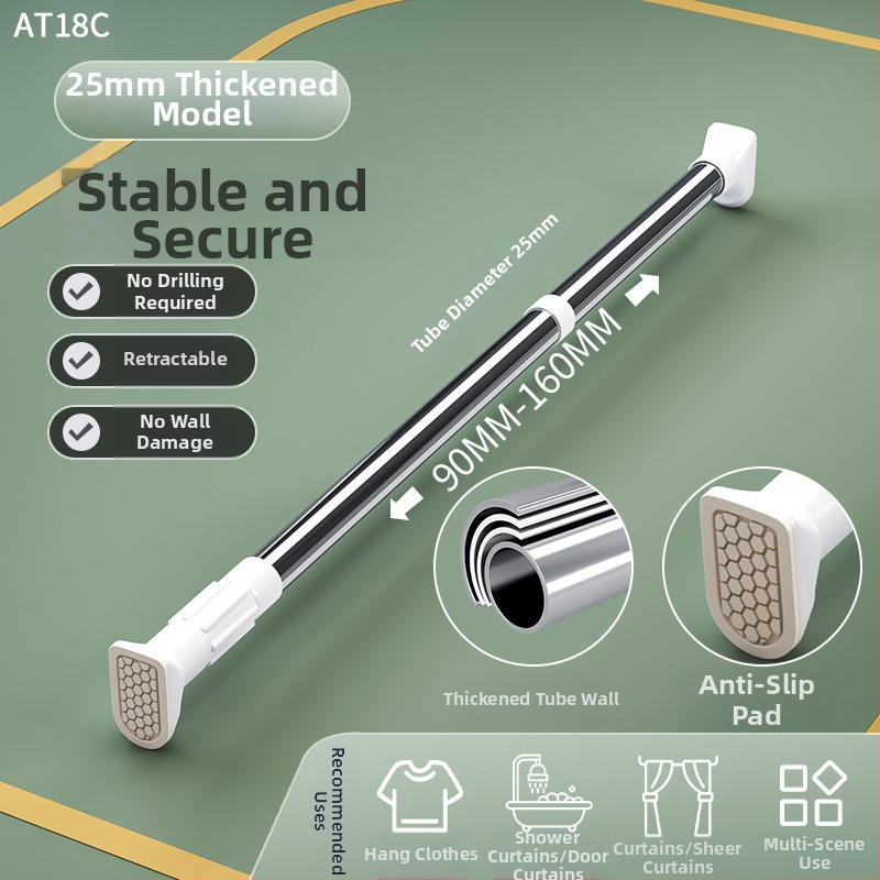 Teleskopická vešiak na sušenie bielizne z nehrdzavejúcej ocele, bez vŕtania, na balkón, nastaviteľná, moderný minimalistický štýl