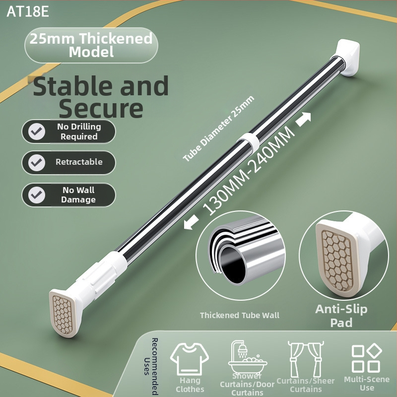 Teleskopická vešiak na sušenie bielizne z nehrdzavejúcej ocele, bez vŕtania, na balkón, nastaviteľná, moderný minimalistický štýl