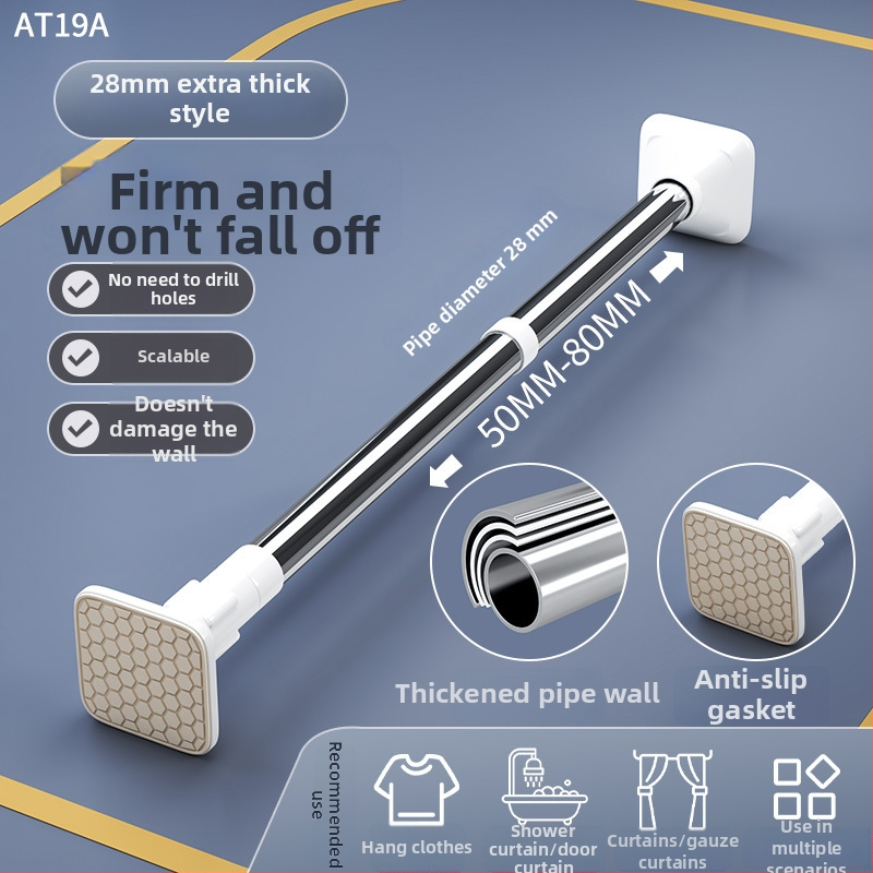Teleskopická vešiak na sušenie bielizne z nehrdzavejúcej ocele, bez vŕtania, na balkón, nastaviteľná, moderný minimalistický štýl