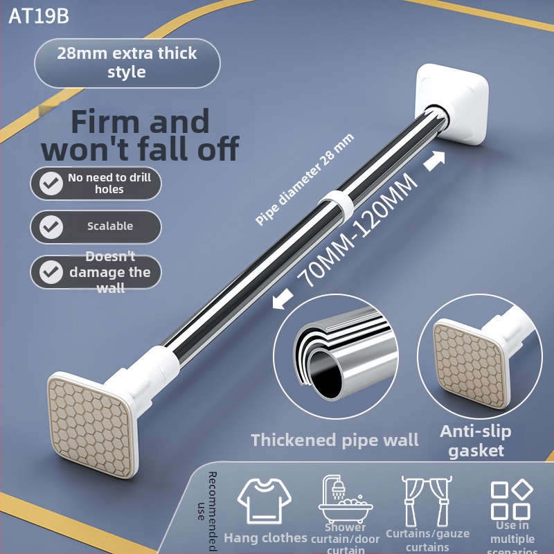 Teleskopická vešiak na sušenie bielizne z nehrdzavejúcej ocele, bez vŕtania, na balkón, nastaviteľná, moderný minimalistický štýl