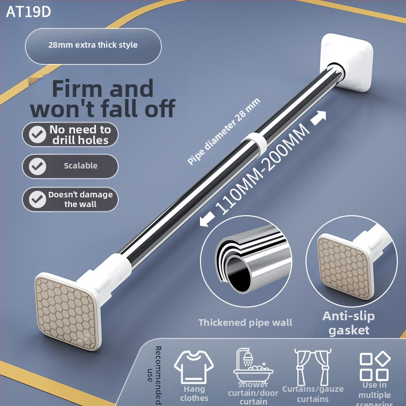 Teleskopická vešiak na sušenie bielizne z nehrdzavejúcej ocele, bez vŕtania, na balkón, nastaviteľná, moderný minimalistický štýl