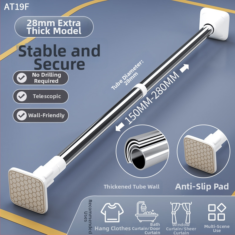 Teleskopická vešiak na sušenie bielizne z nehrdzavejúcej ocele, bez vŕtania, na balkón, nastaviteľná, moderný minimalistický štýl
