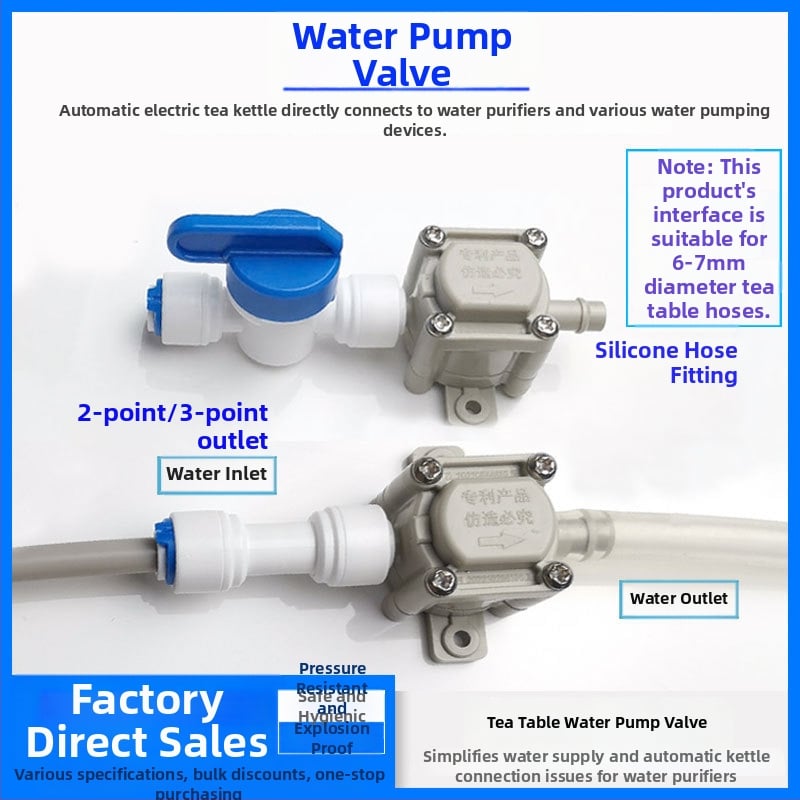 Ventil za pročišćivač vode – model negativnog tlaka, prehrambeni POM materijal, spojka za cijev čajnog stola, automatsko napajanje vodom