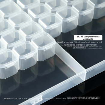 Kutija za alate za nokte – prozirna klasifikacijska kutija, višenamjenska kutija za dijamantno nakit za nokte