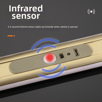 LED-es intelligens érzékelővel rendelkező gardróbszekrény ruhaszárító sín – alumíniumötvözet keresztléc, rögzítő kiegészítő a szekrényajtókhoz