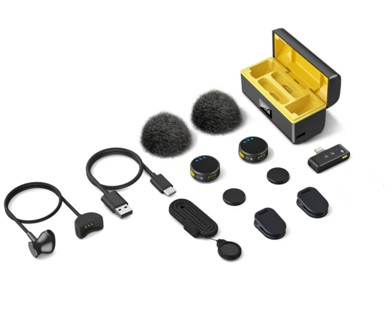 Mikrofon lavalier za prijenos uživo – profesionalno reduciranje buke, omnidirekcijski prijem, frekvencijski odziv 20 Hz–20 kHz, trajanje baterije preko 12 sati, model M9