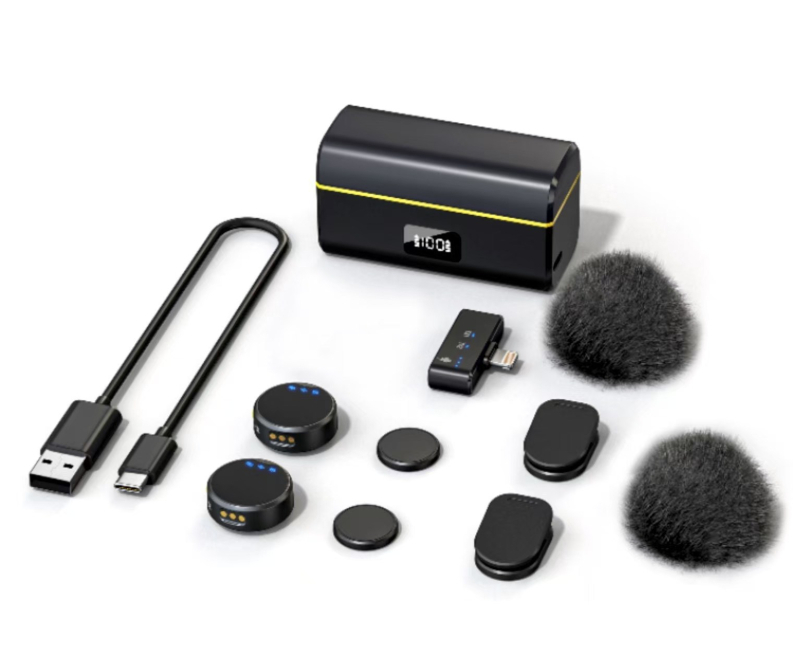 Mikrofon lavalier za prijenos uživo – profesionalno reduciranje buke, omnidirekcijski prijem, frekvencijski odziv 20 Hz–20 kHz, trajanje baterije preko 12 sati, model M9