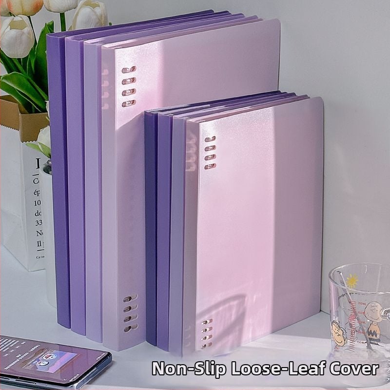 Бележник с пръстеново подвързване, PVC текст, хартия 75 г, 1–50 страници, прост дизайн