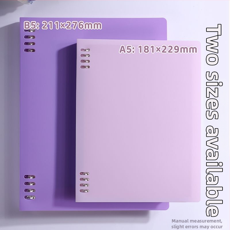 Бележник с пръстеново подвързване, PVC текст, хартия 75 г, 1–50 страници, прост дизайн