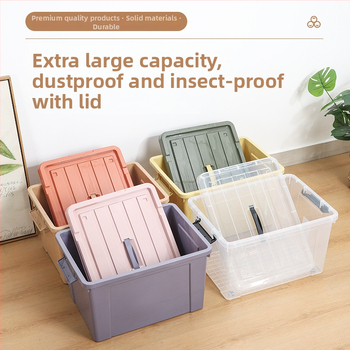 Kutija za pohranu s poklopcem, ojačani dizajn, kapacitet 100–150 L, PP materijal, s kotačićima