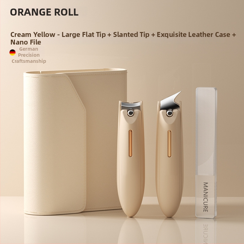 Σετ κοπτών νυχιών για μανικιούρ με αντι-εκτόξευση, επίπεδο στόμιο και κεκλιμένο άνοιγμα, κατασκευή από πλαστικό και ανθρακούχο χάλυβα