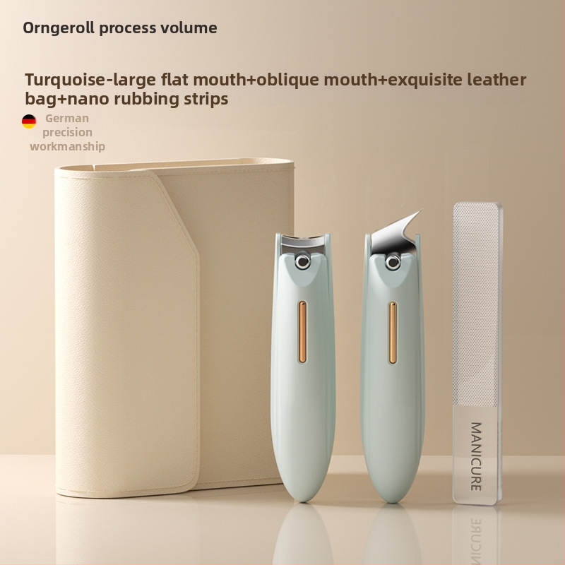 Σετ κοπτών νυχιών για μανικιούρ με αντι-εκτόξευση, επίπεδο στόμιο και κεκλιμένο άνοιγμα, κατασκευή από πλαστικό και ανθρακούχο χάλυβα