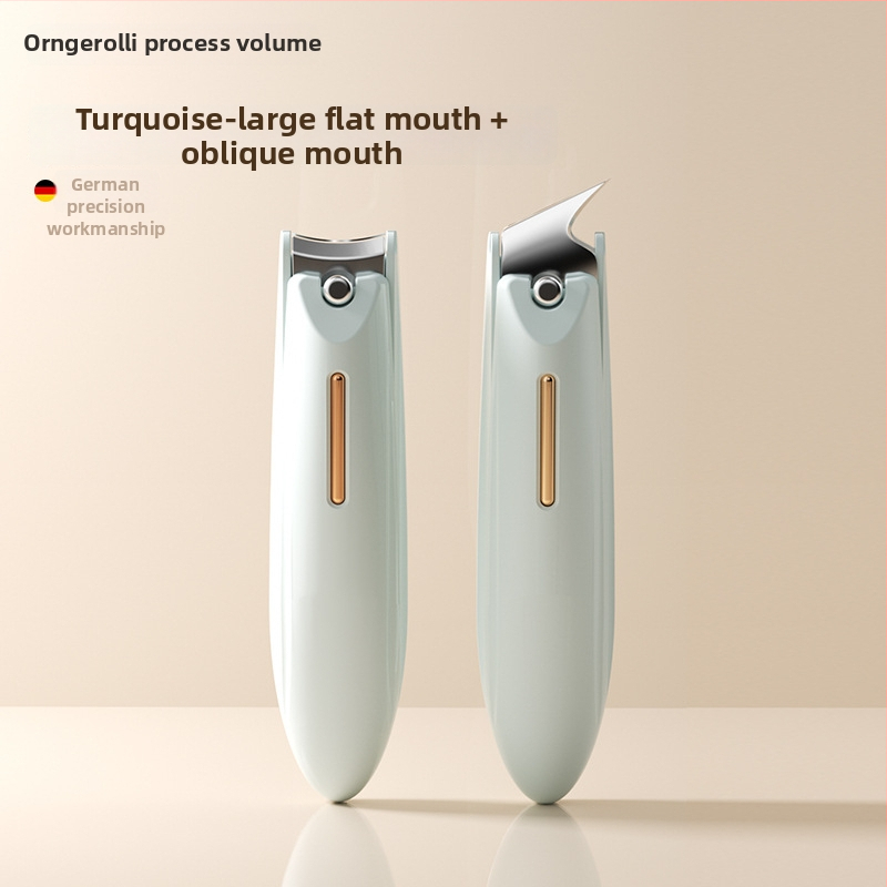 Σετ κοπτών νυχιών για μανικιούρ με αντι-εκτόξευση, επίπεδο στόμιο και κεκλιμένο άνοιγμα, κατασκευή από πλαστικό και ανθρακούχο χάλυβα