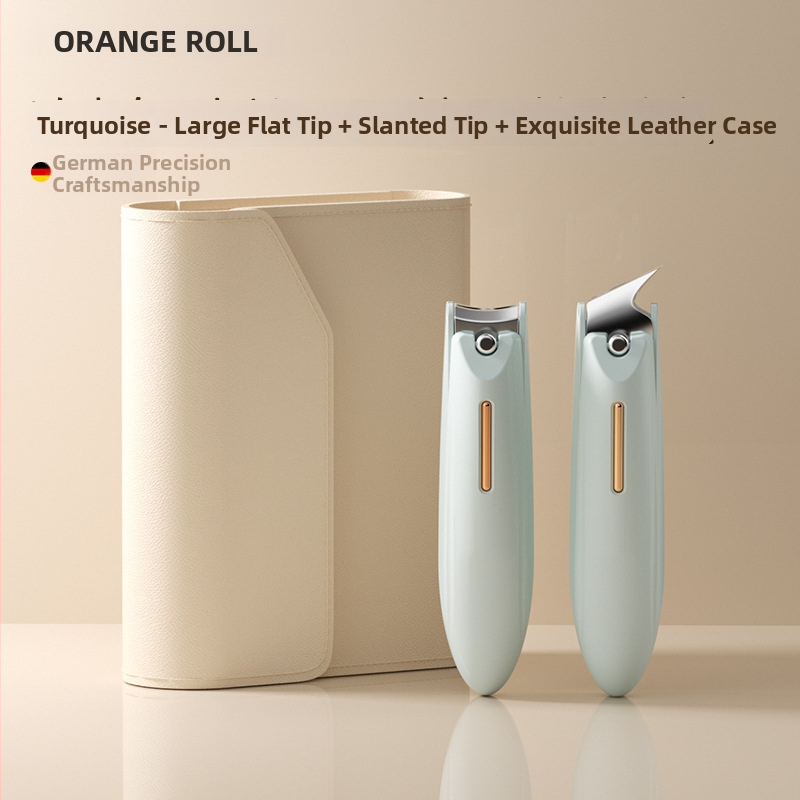 Σετ κοπτών νυχιών για μανικιούρ με αντι-εκτόξευση, επίπεδο στόμιο και κεκλιμένο άνοιγμα, κατασκευή από πλαστικό και ανθρακούχο χάλυβα