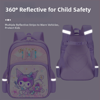 Djevojački školski ruksak s Cartoon uzorkom, Oxford tkanina, velik kapacitet, prozračan, vodootporan, otporan na habanje, zakrivljene naramenice