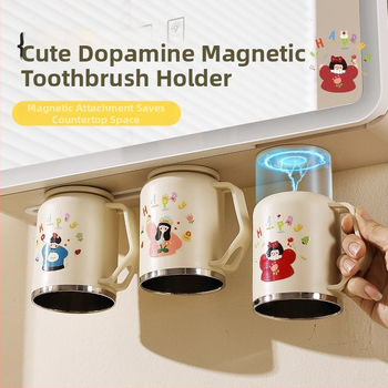 Magnetska čašica za ispiranje od 304 nehrđajućeg čelika sa podmontiranim ogledalom ormarićem i organizatorom za četkice i pastu za zube