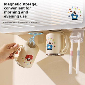 Magnetska čašica za ispiranje od 304 nehrđajućeg čelika sa podmontiranim ogledalom ormarićem i organizatorom za četkice i pastu za zube