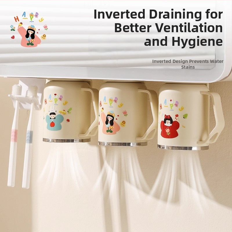 Magnetska čašica za ispiranje od 304 nehrđajućeg čelika sa podmontiranim ogledalom ormarićem i organizatorom za četkice i pastu za zube