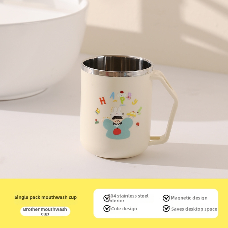 Magnetska čašica za ispiranje od 304 nehrđajućeg čelika sa podmontiranim ogledalom ormarićem i organizatorom za četkice i pastu za zube