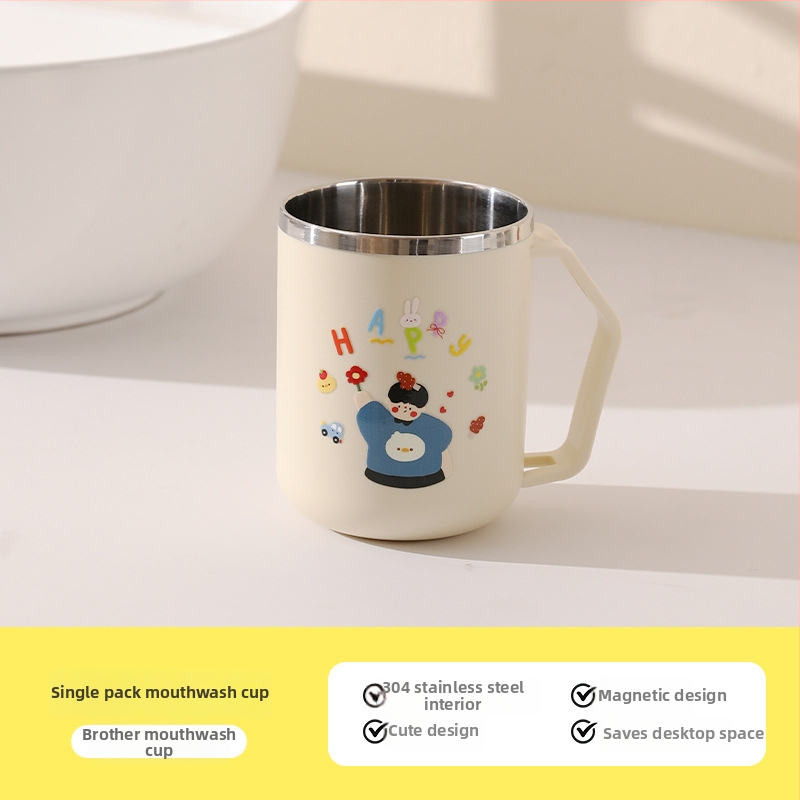 Magnetska čašica za ispiranje od 304 nehrđajućeg čelika sa podmontiranim ogledalom ormarićem i organizatorom za četkice i pastu za zube