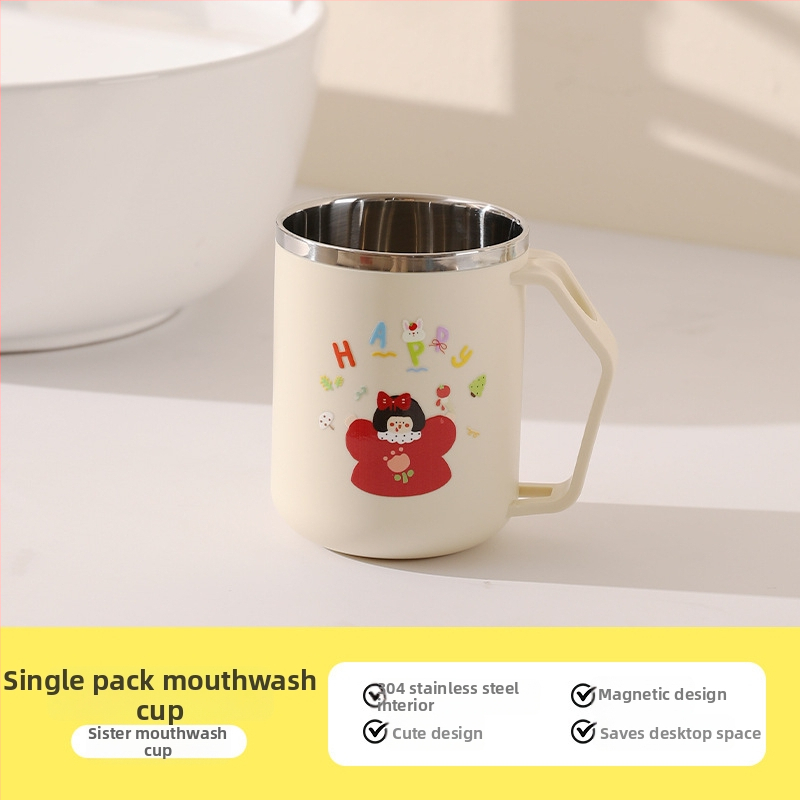 Magnetska čašica za ispiranje od 304 nehrđajućeg čelika sa podmontiranim ogledalom ormarićem i organizatorom za četkice i pastu za zube