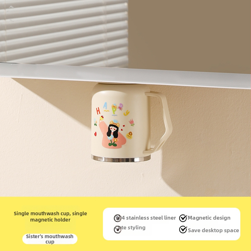 Magnetska čašica za ispiranje od 304 nehrđajućeg čelika sa podmontiranim ogledalom ormarićem i organizatorom za četkice i pastu za zube