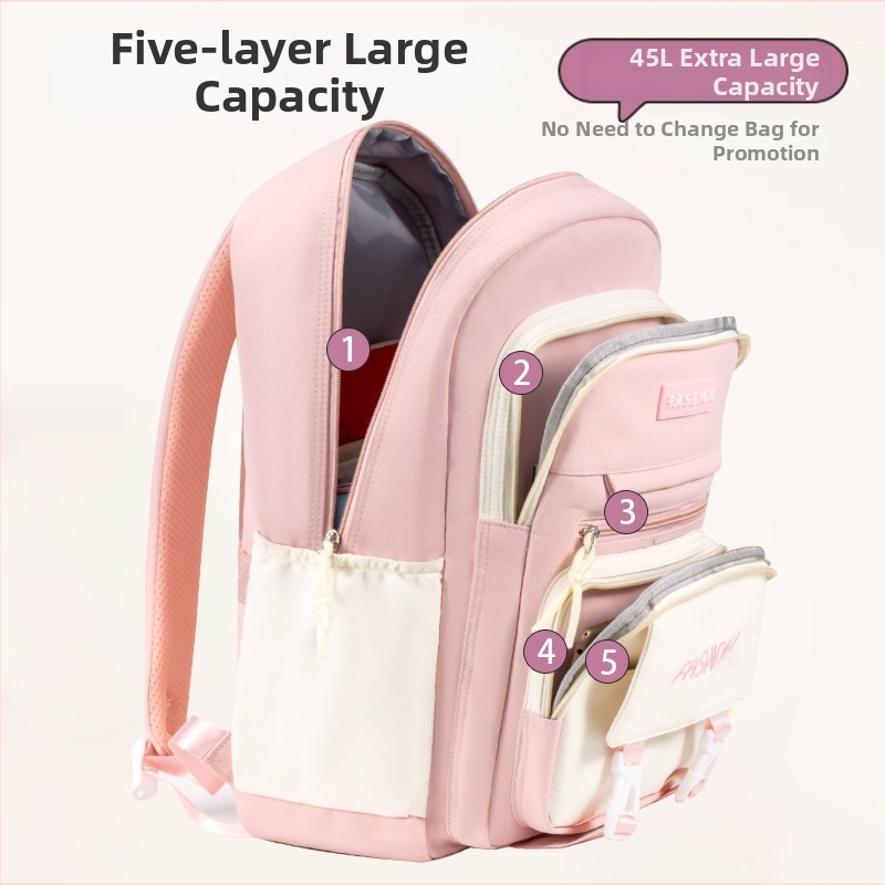 Set od tri dječje ranice — lagani, prozračni Oxford materijal, vodootporan, antibakterijski, otporan na habanje, zakrivljene naramenice, podstava od poliestera, jednobojni dizajn, Selina branda, proljeće 2024, za učenike 5.–6. razreda