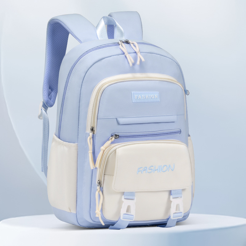 Set od tri dječje ranice — lagani, prozračni Oxford materijal, vodootporan, antibakterijski, otporan na habanje, zakrivljene naramenice, podstava od poliestera, jednobojni dizajn, Selina branda, proljeće 2024, za učenike 5.–6. razreda