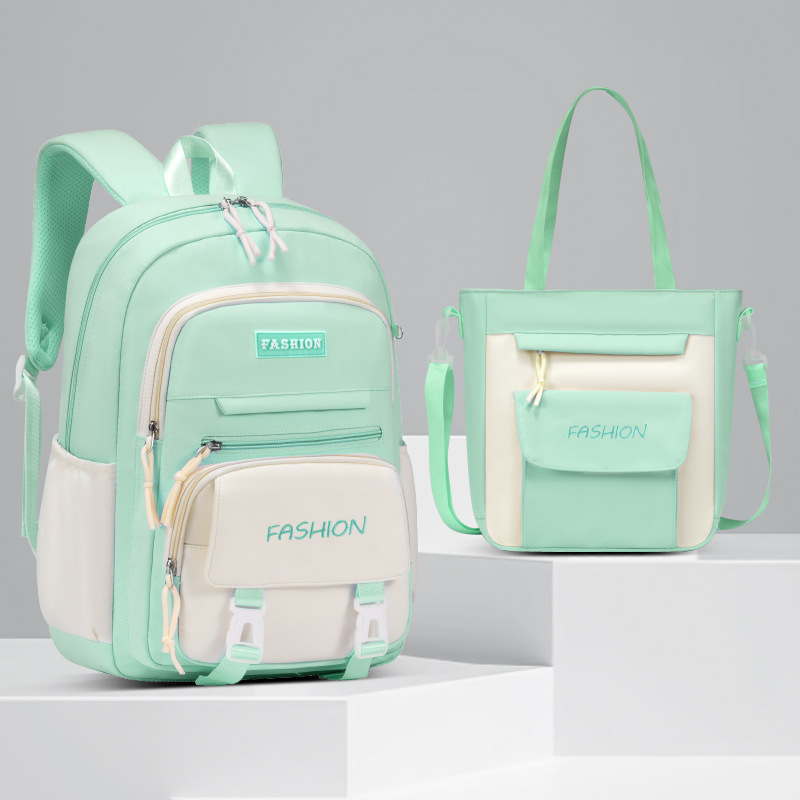 Set od tri dječje ranice — lagani, prozračni Oxford materijal, vodootporan, antibakterijski, otporan na habanje, zakrivljene naramenice, podstava od poliestera, jednobojni dizajn, Selina branda, proljeće 2024, za učenike 5.–6. razreda