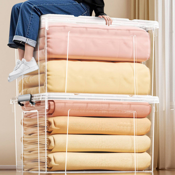 Prozirni plastični spremnik za pohranu od polipropilena za odjeću, bez poklopca, vodootporan, kapacitet 0–5 L