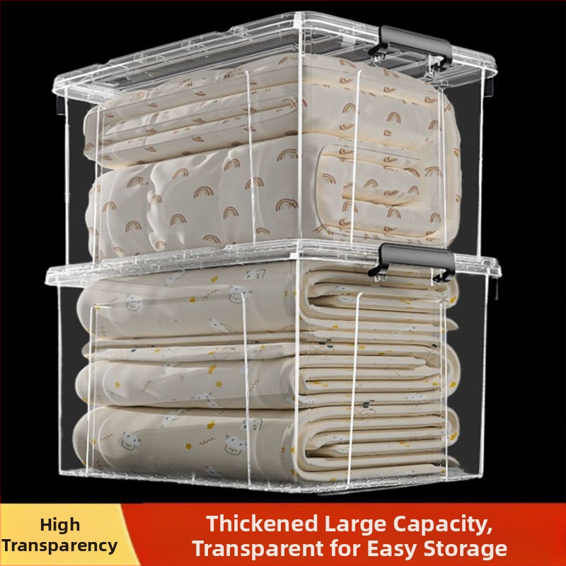 Prozirni plastični spremnik za pohranu od polipropilena za odjeću, bez poklopca, vodootporan, kapacitet 0–5 L