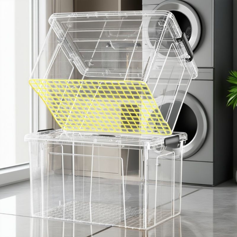 Prozirni plastični spremnik za pohranu od polipropilena za odjeću, bez poklopca, vodootporan, kapacitet 0–5 L