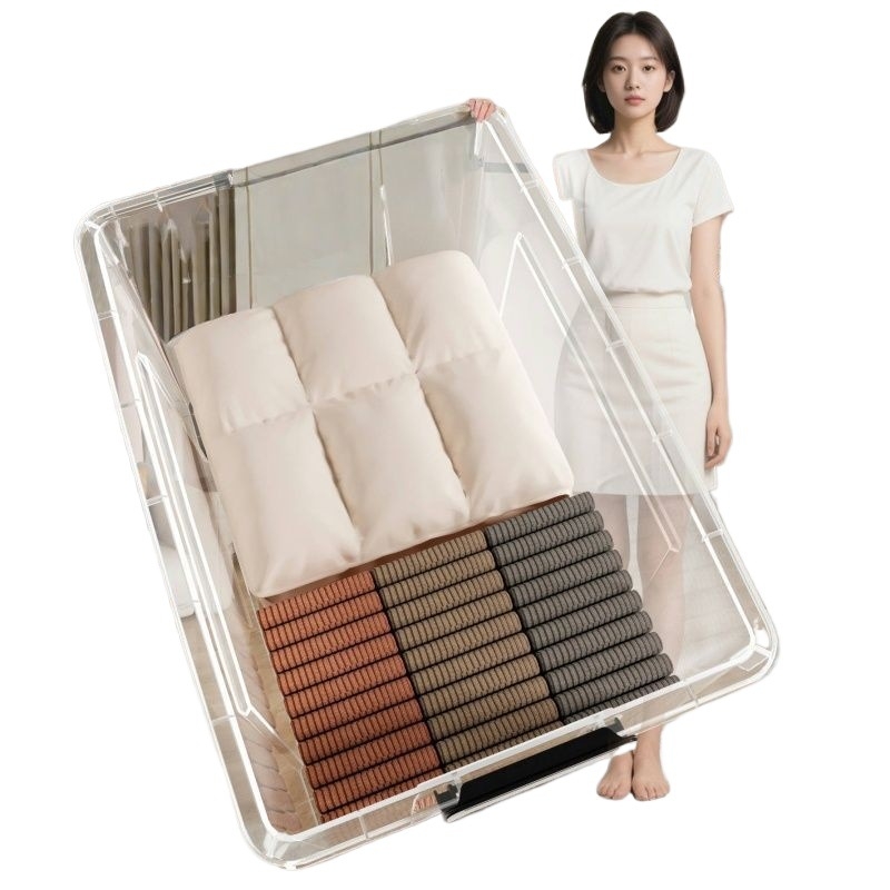 Prozirni plastični spremnik za pohranu od polipropilena za odjeću, bez poklopca, vodootporan, kapacitet 0–5 L