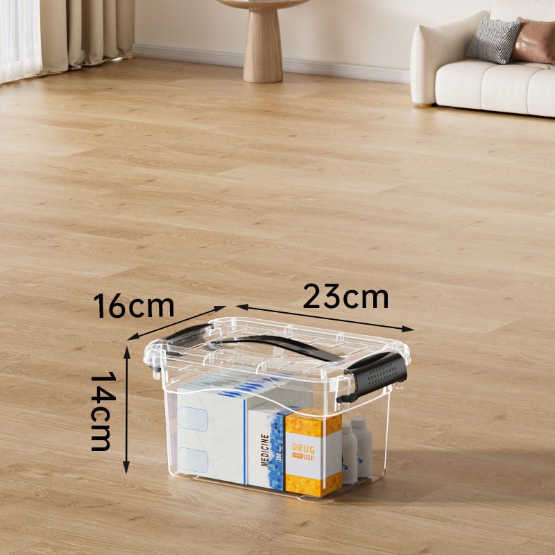 Prozirni plastični spremnik za pohranu od polipropilena za odjeću, bez poklopca, vodootporan, kapacitet 0–5 L