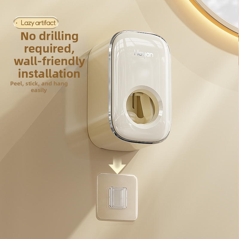 Стенен автоматичен изстисквач за паста за зъби и държач за четки за зъби