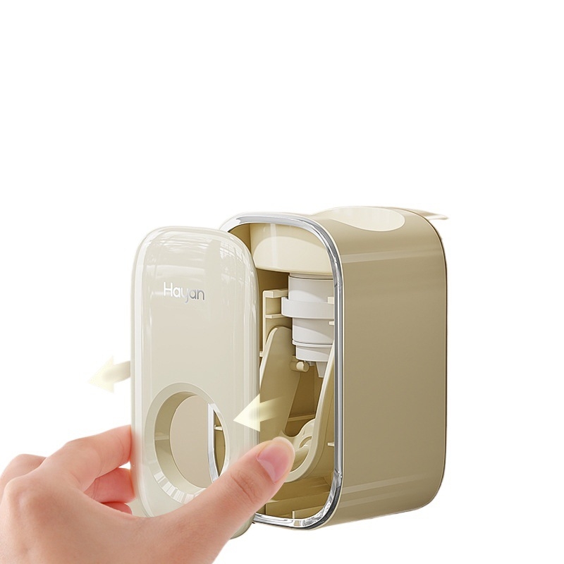 Стенен автоматичен изстисквач за паста за зъби и държач за четки за зъби